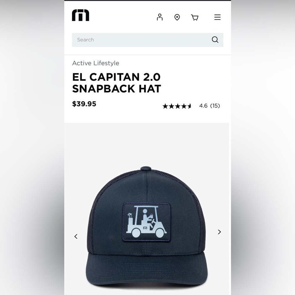 Travis Mathew El Capitan 2.0 Snapback Hat Gray Golf Cart Logo